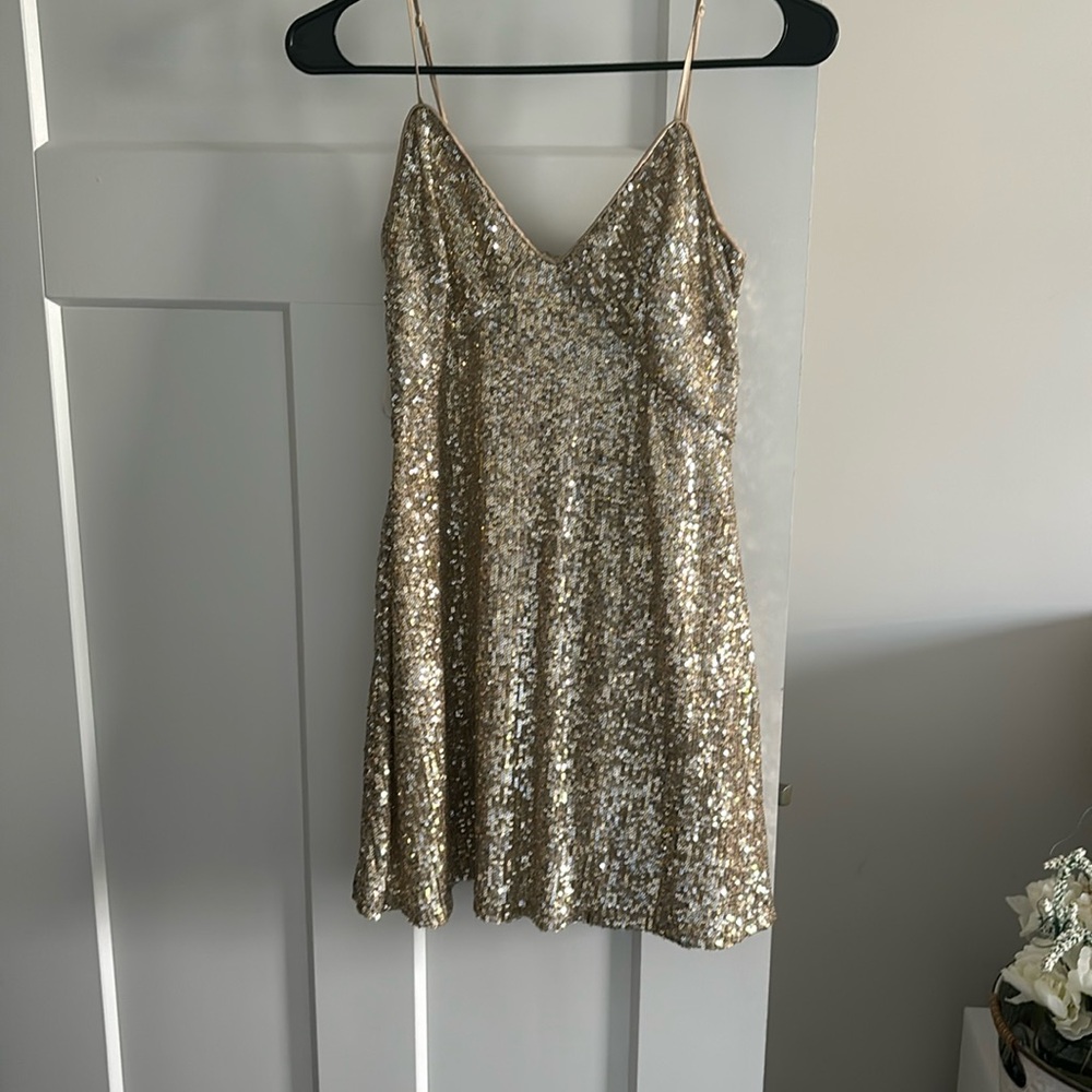 Gold homecoming dress